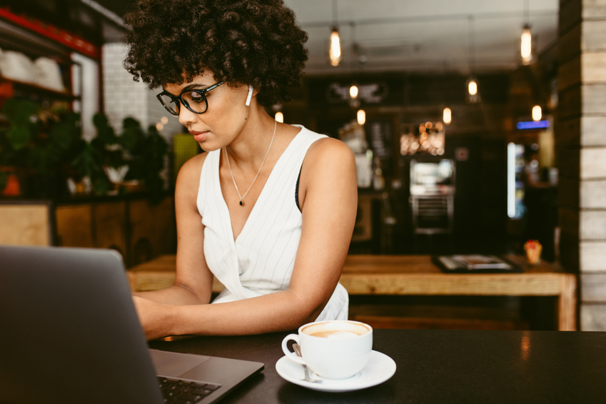 African Woman at Cafe